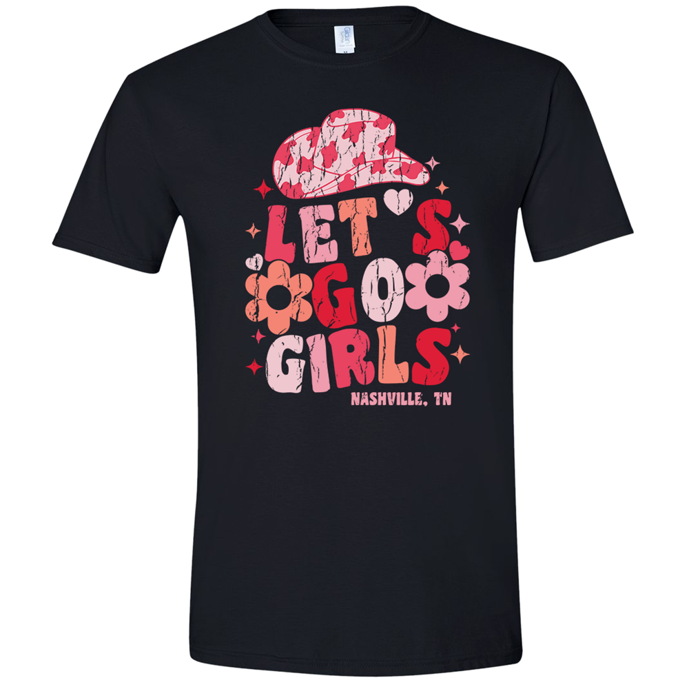 Black Let's Go Girls Tee