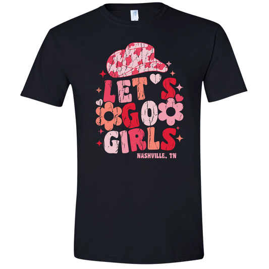 Black Let's Go Girls Tee
