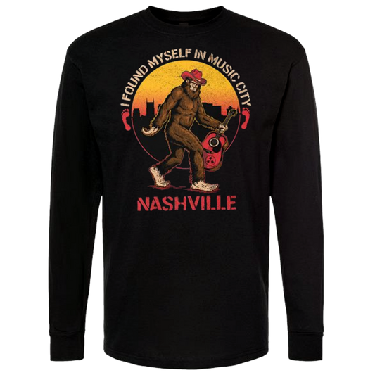 I Found Myself In Music City Bigfoot Long Sleeve Tee