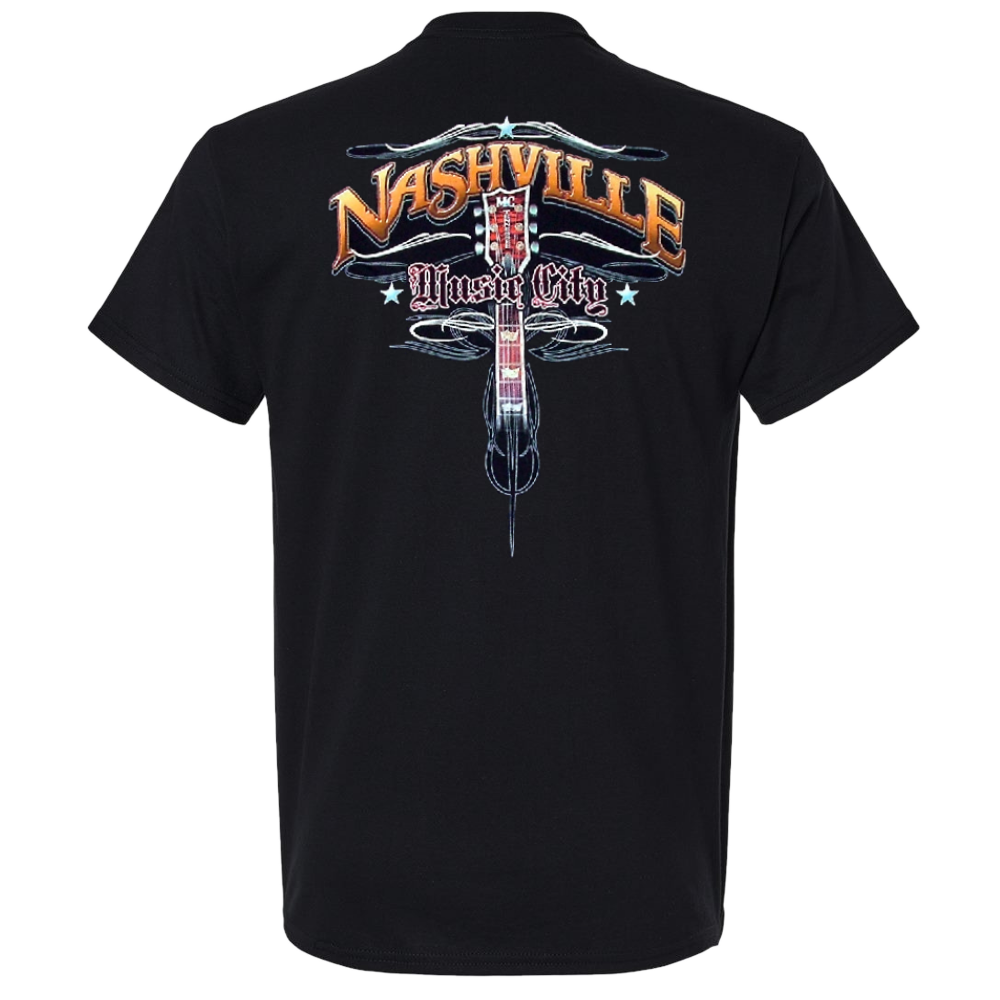 Nashville Black Guitar Tee